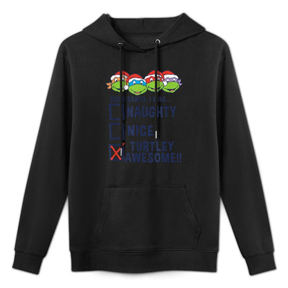 Teenage Mutant Ninja Turtles Christmas Santa I Was Awesome Adjustable Hood Hoodie