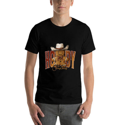 Howdy Christmas Gingerbread Man Cowboy Rodeo Western Country  Stretchy T-Shirt
