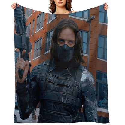 Hot Winter Soldier Throw Blanket