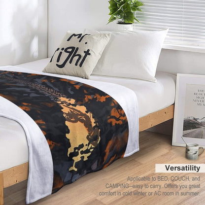 Retro Styled Mountain Biking Dirt Jumper Sunset Throw Blanket