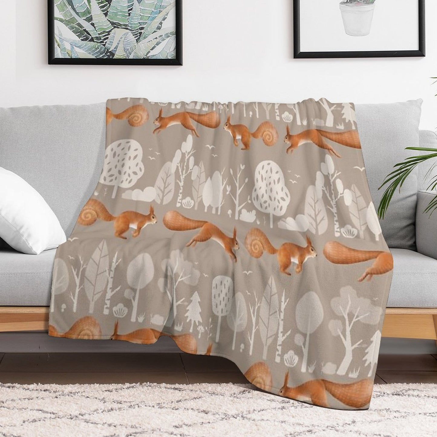 Cute Squirrel Throw Blanket
