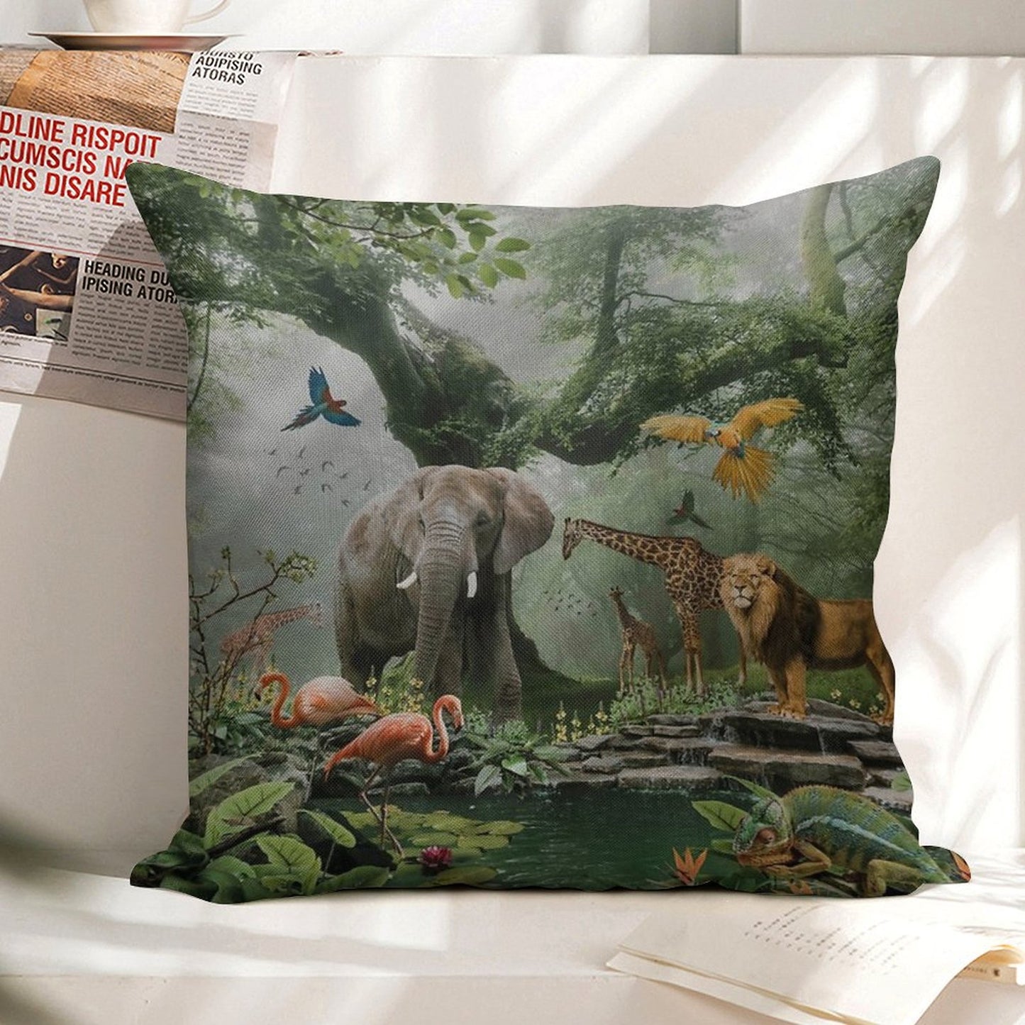 PROJECT PARADISE Linen Throw Pillow Cover
