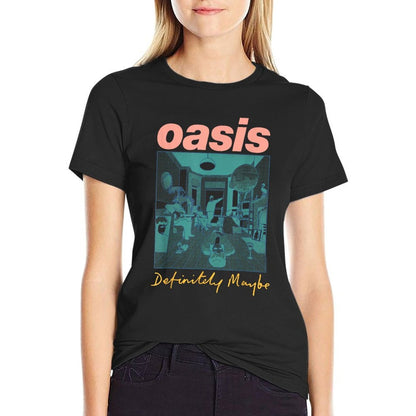 Oasis – Definitely Maybe Pink  Rolled Sleeves T-Shirt
