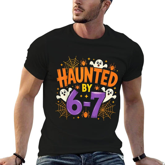 Haunted by 67 Funny Six Seven Meme Spooky Ghost Halloween  Vintage-inspired T-Shirt