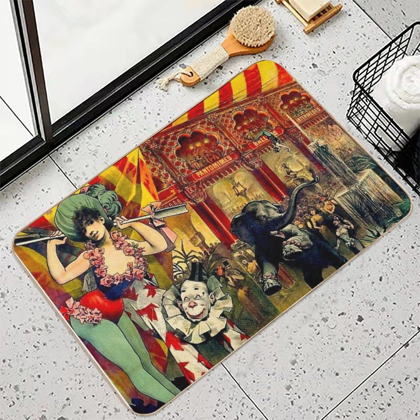 CIRCUS  Vintage 1890 Circus Advertising Print Bath Mat