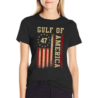 Gulf of Merica Retro Vintage USA Flag Mens Women T-Shirt