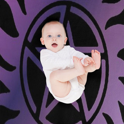 Purple Pentacle Black Throw Blanket