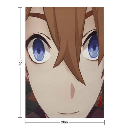 Childe (Tartaglia) Face Meme Throw Blanket