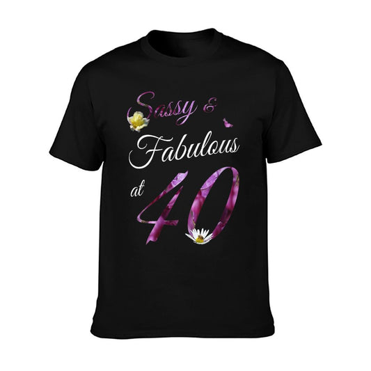 Womens 40 Year Old Sassy & Fabulous Floral 1985 40th Birthday Gift  Stretchy T-Shirt