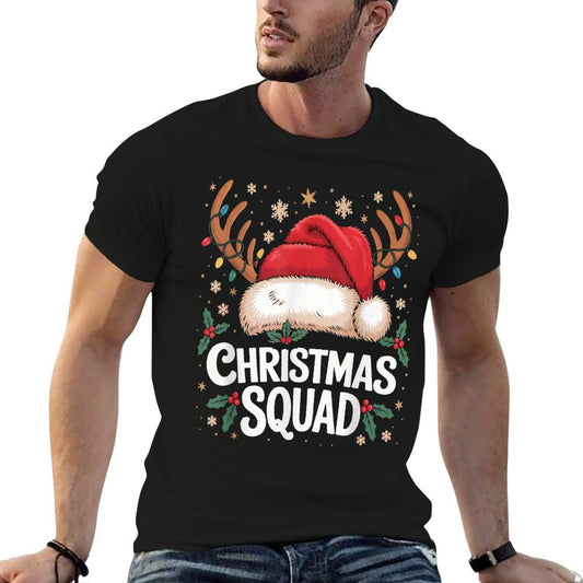 Christmas Squad Matching Family 2025 Santa Dabbing Elf  Fade-proof Color T-Shirt