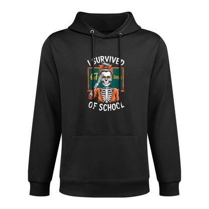 I Survived 67 Days of School 6-7 Funny Teacher 67 Skeleton Adjustable Hood Hoodie