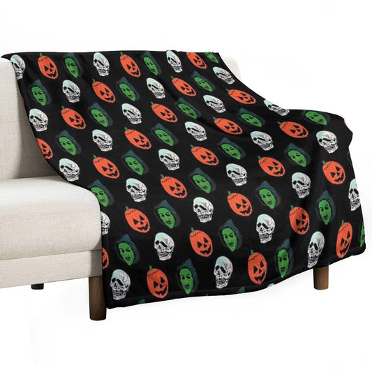 Silver Shamrock Mask Set Throw Blanket