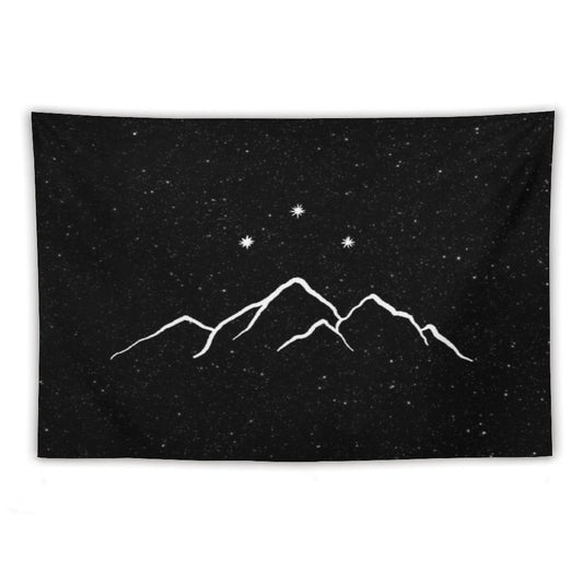 Night Court - Starry Black And White Tapestry