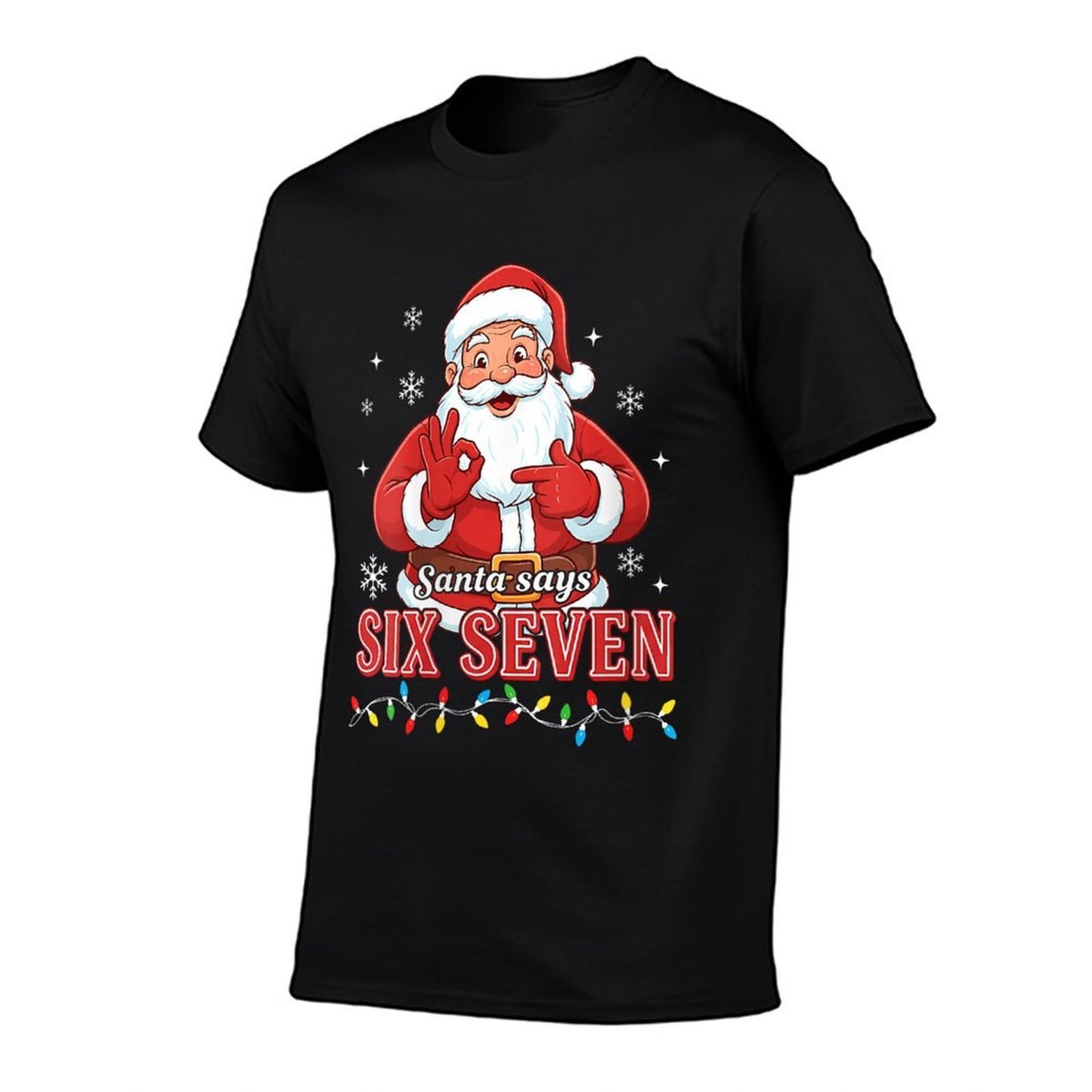 Womens Funny Christmas Santa Says Six Seven 67 Meme Christmas 67  Trendy Pattern T-Shirt