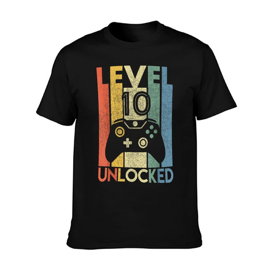 Level 10 Unlocked Shirt Funny Video Gamer 10th Birthday Gift T-Shirt