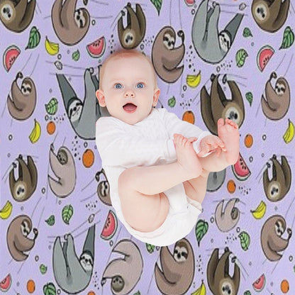 Sloths in Purple Throw Blanket