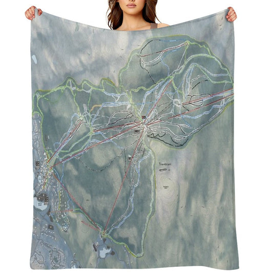 Tremblant Resort Trail Map Throw Blanket