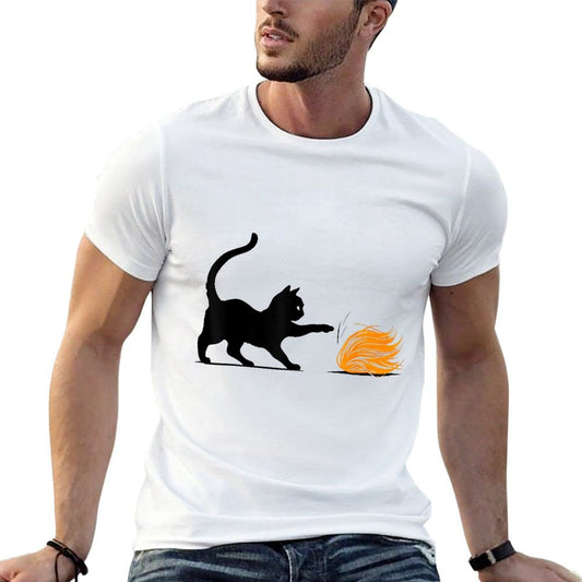 Funny Cat Playing With Trump Hair  Soft T-Shirt