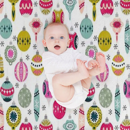 Ornaments - White by Andrea Lauren Throw Blanket