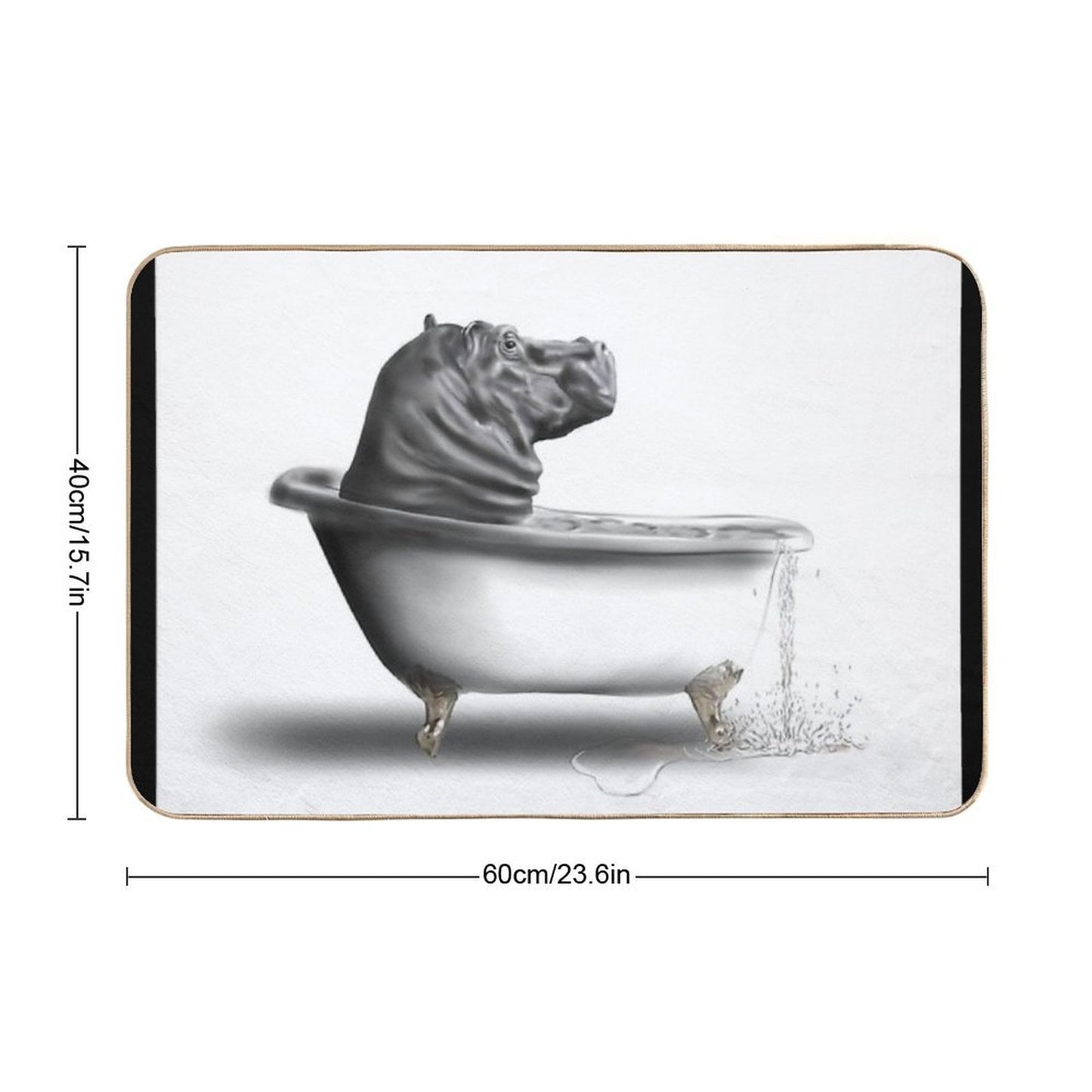 Hippo in The Bath Bath Mat