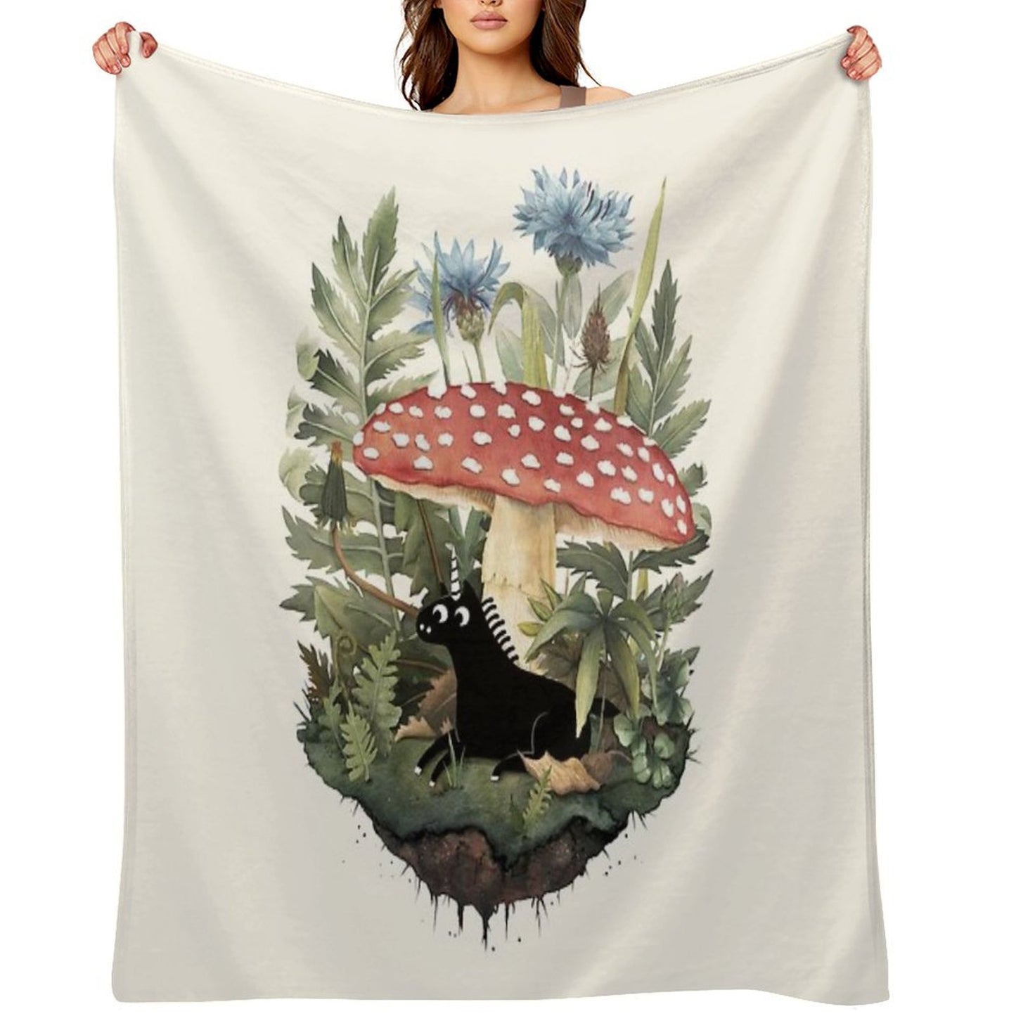 Tiny Unicorn Throw Blanket