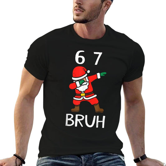 67 Meme 6 7 Funny Christmas Dabbing Santa Six Seven Bruh  Lightweight T-Shirt