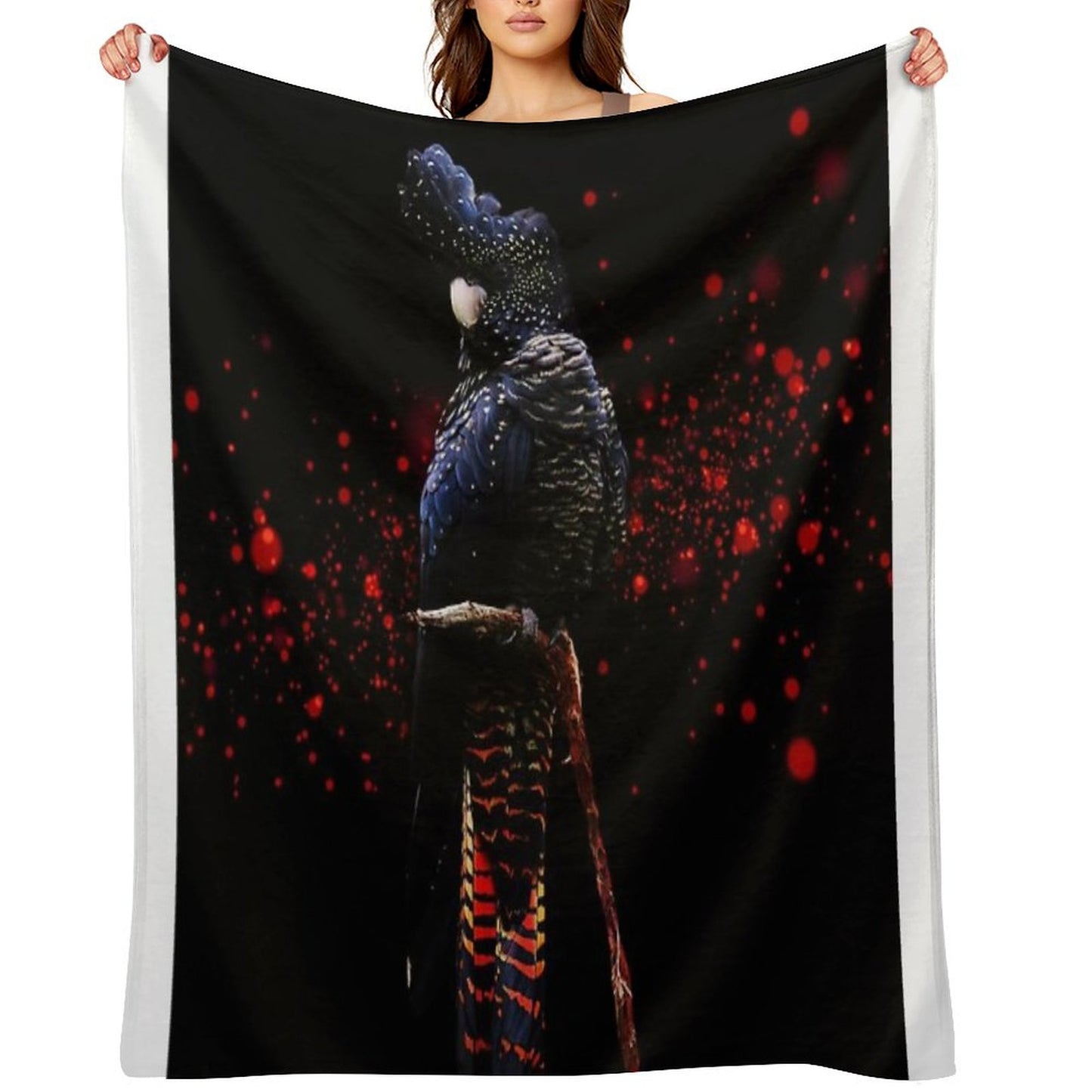 Red Tailed Black Cockatoo Throw Blanket