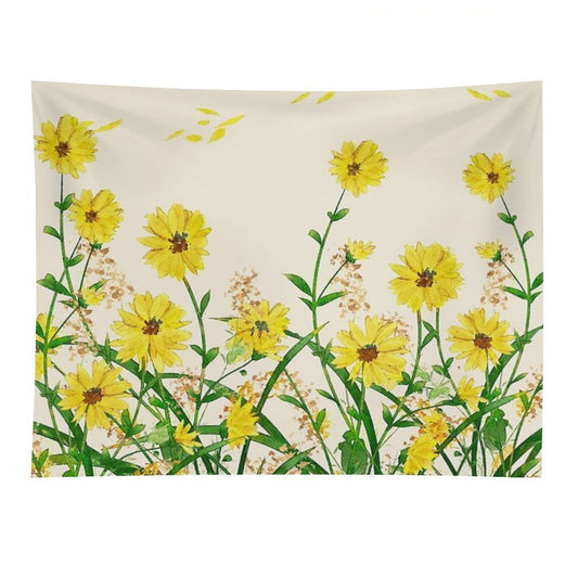 Yellow Wildflowers Tapestry