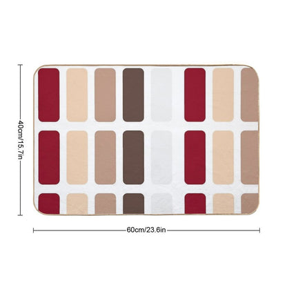 Red And Brown Rectangles Color Block Chic Bath Mat