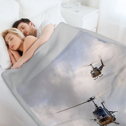 Bell UH-1 Iroquois Helicopters - (A Pair of Hueys) Throw Blanket