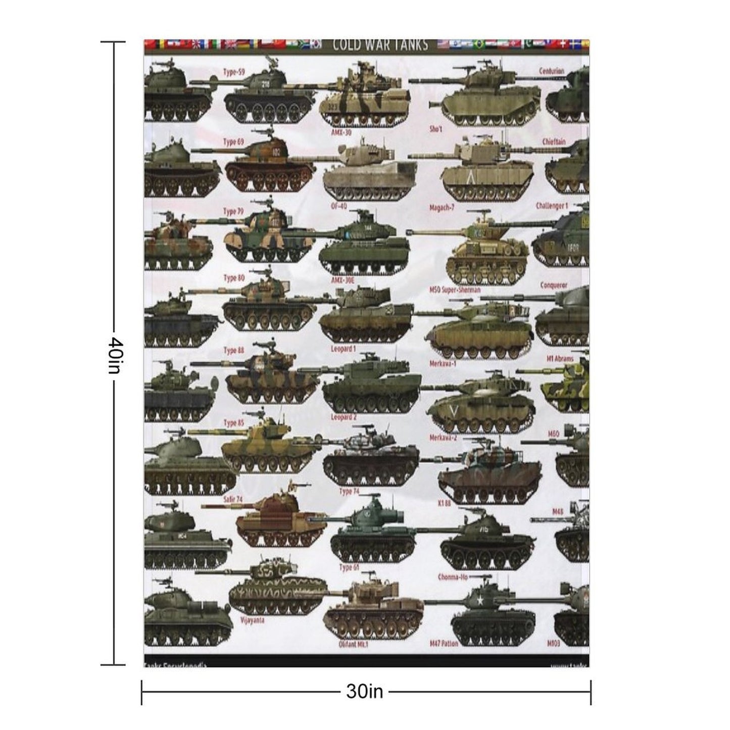 Cold War Main Battle Tanks Throw Blanket