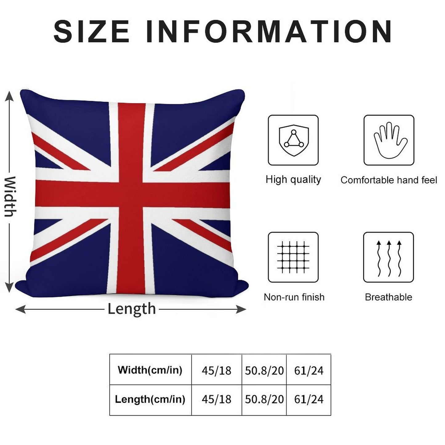 Union Jack Flag of The UK Soft Gift Ready Throw Pillow