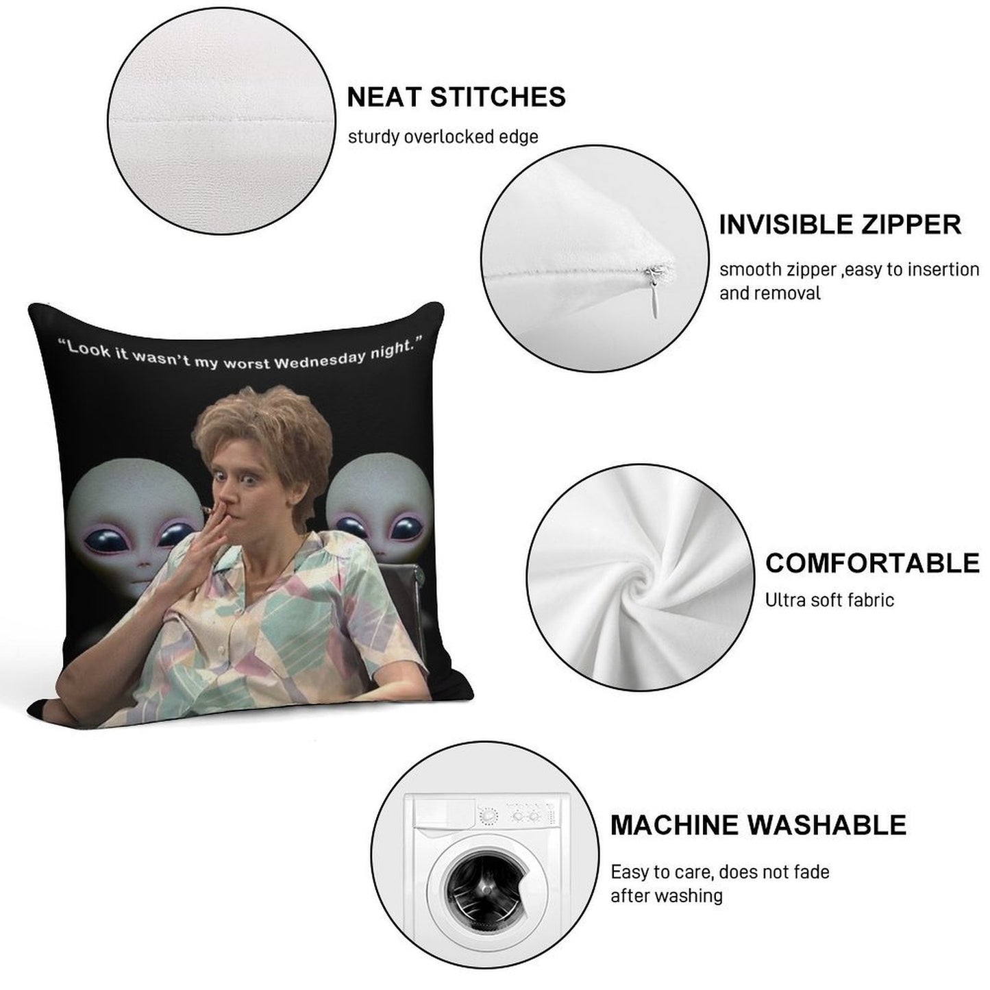 Kate Mckinnon Aliens Soft Reinforced Edging Throw Pillow