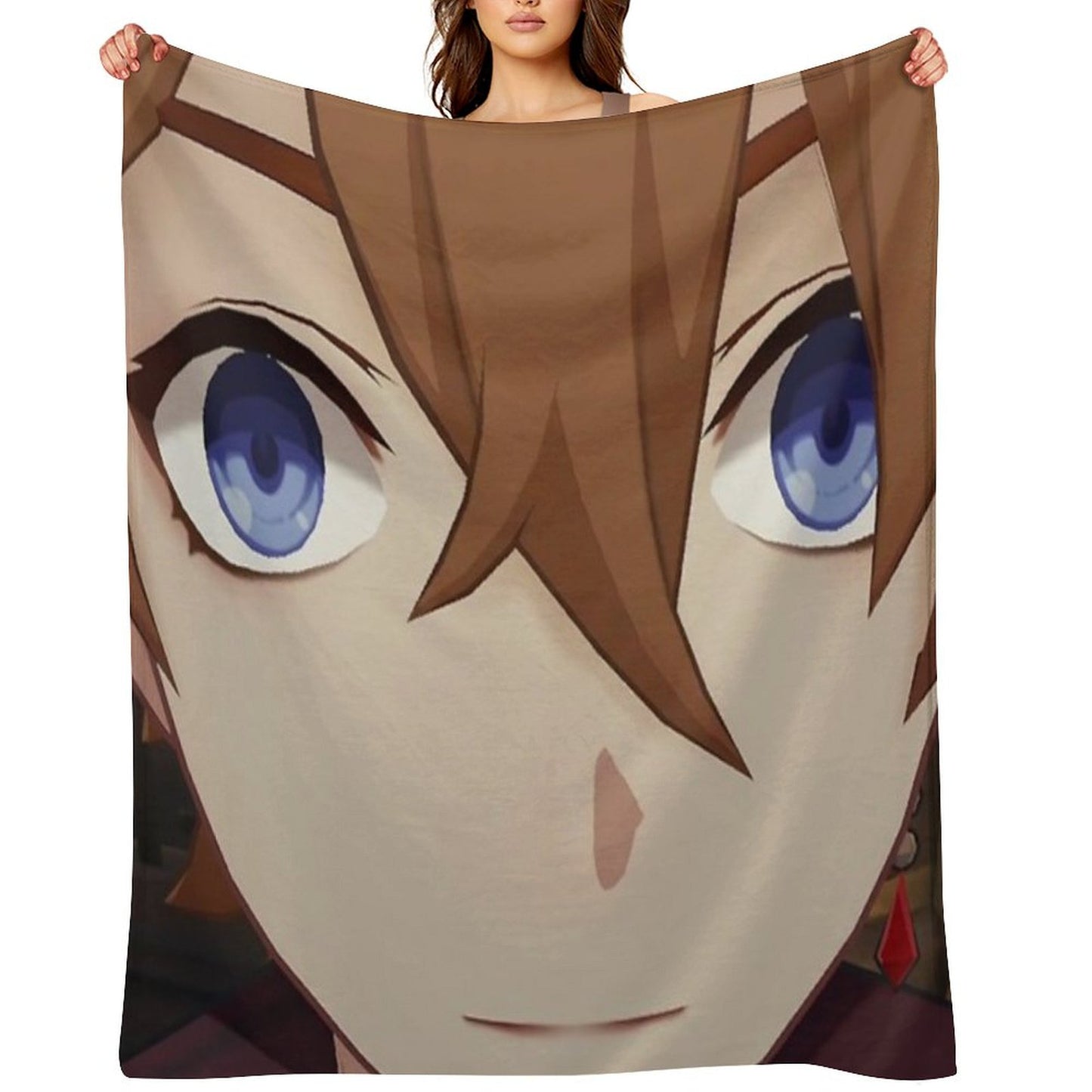 Childe (Tartaglia) Face Meme Throw Blanket