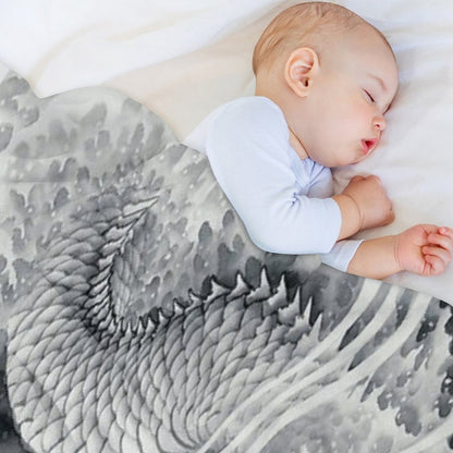 Ink Painting Dragon 180411 JAPAN Throw Blanket