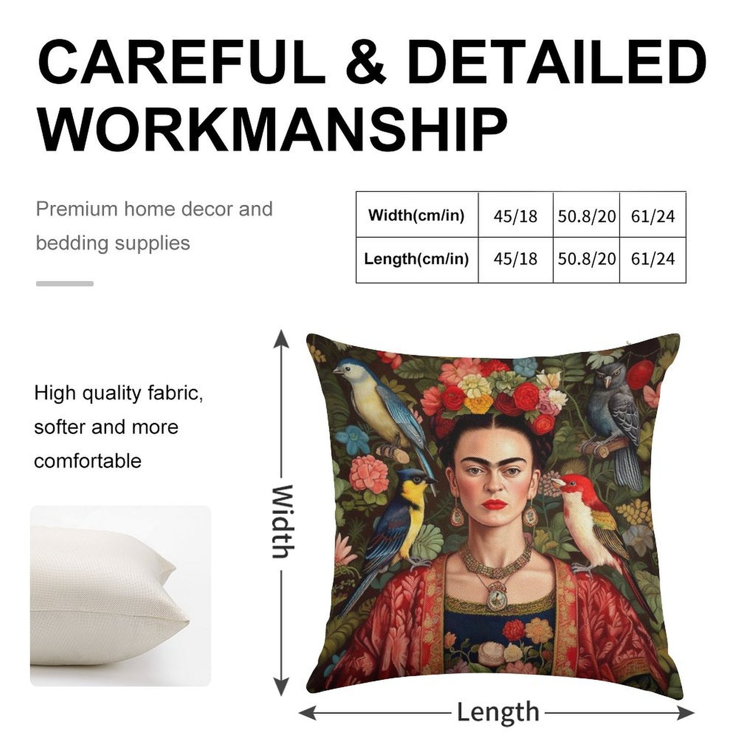 Frida Kahlo 7 Linen Throw Pillow Cover