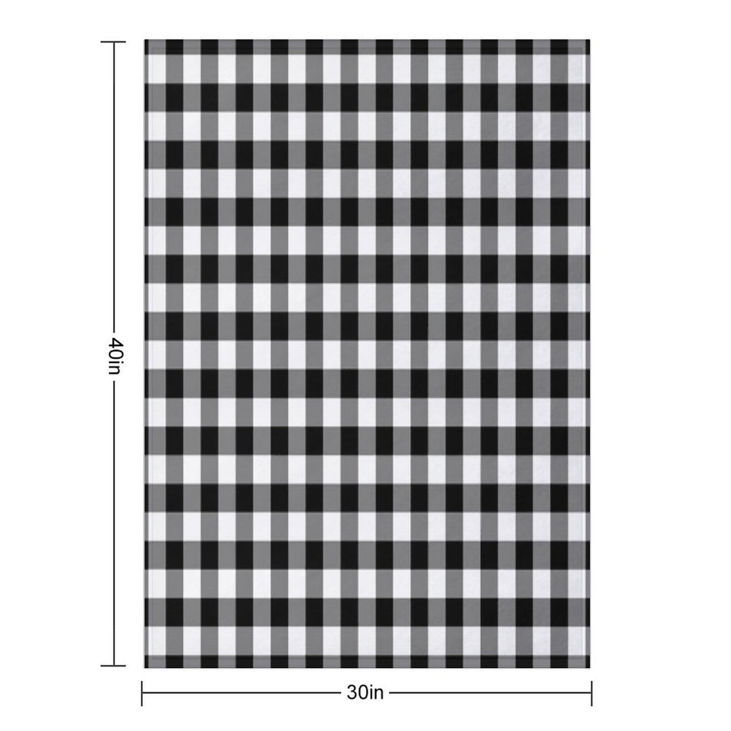 Black And White Gingham Checked Pattern Throw Blanket
