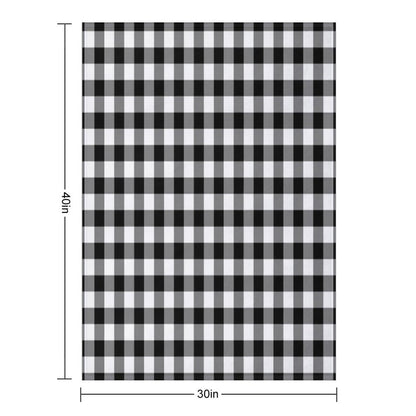 Black And White Gingham Checked Pattern Throw Blanket