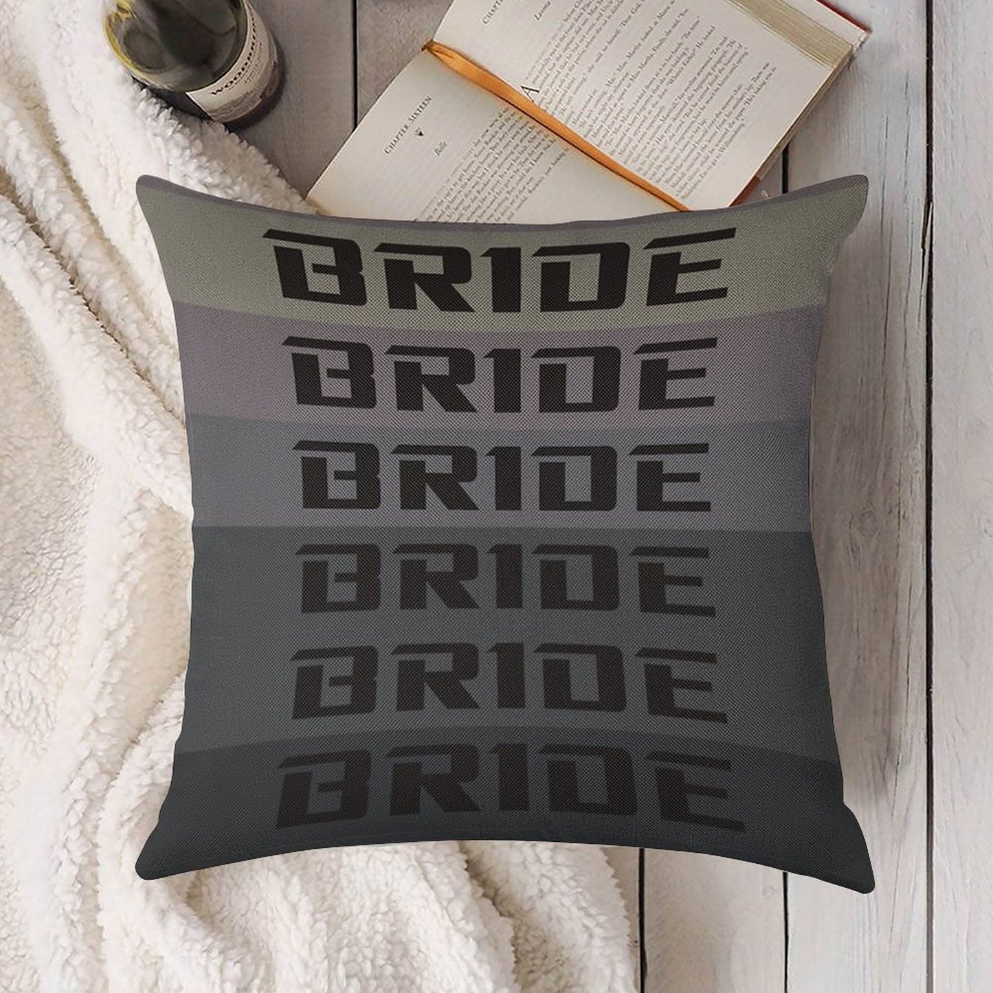 BRIDE JDM MATERIAL Linen Throw Pillow Cover