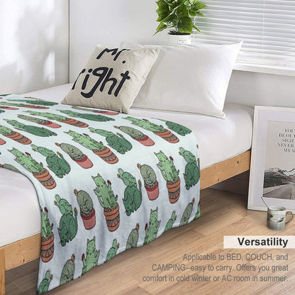 Cactus Cats Throw Blanket