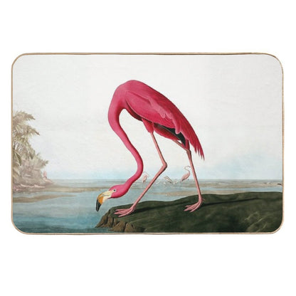 Vintage Pink Flamingo  Absorbent Bath Mat