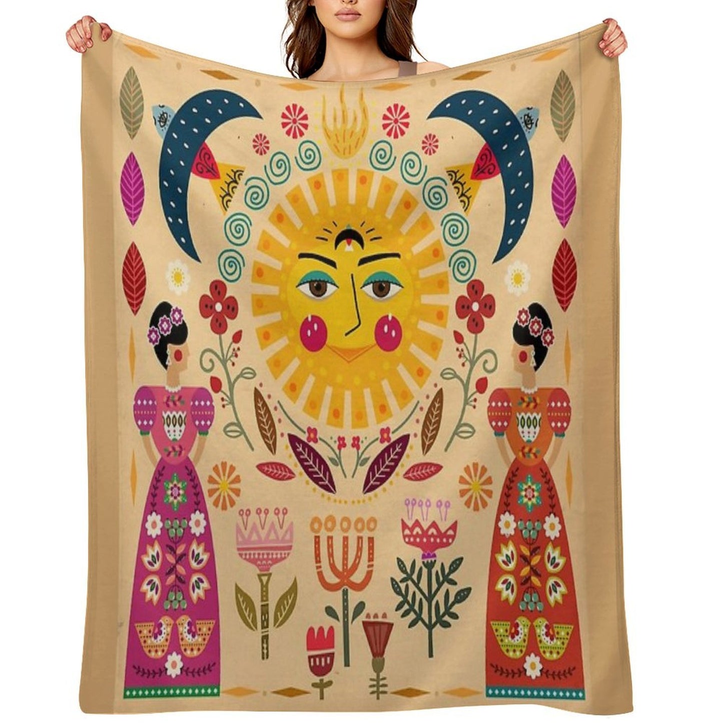 Folk Art Inspired By The Fabulous Frida Throw Blanket