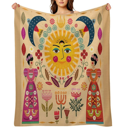 Folk Art Inspired By The Fabulous Frida Throw Blanket