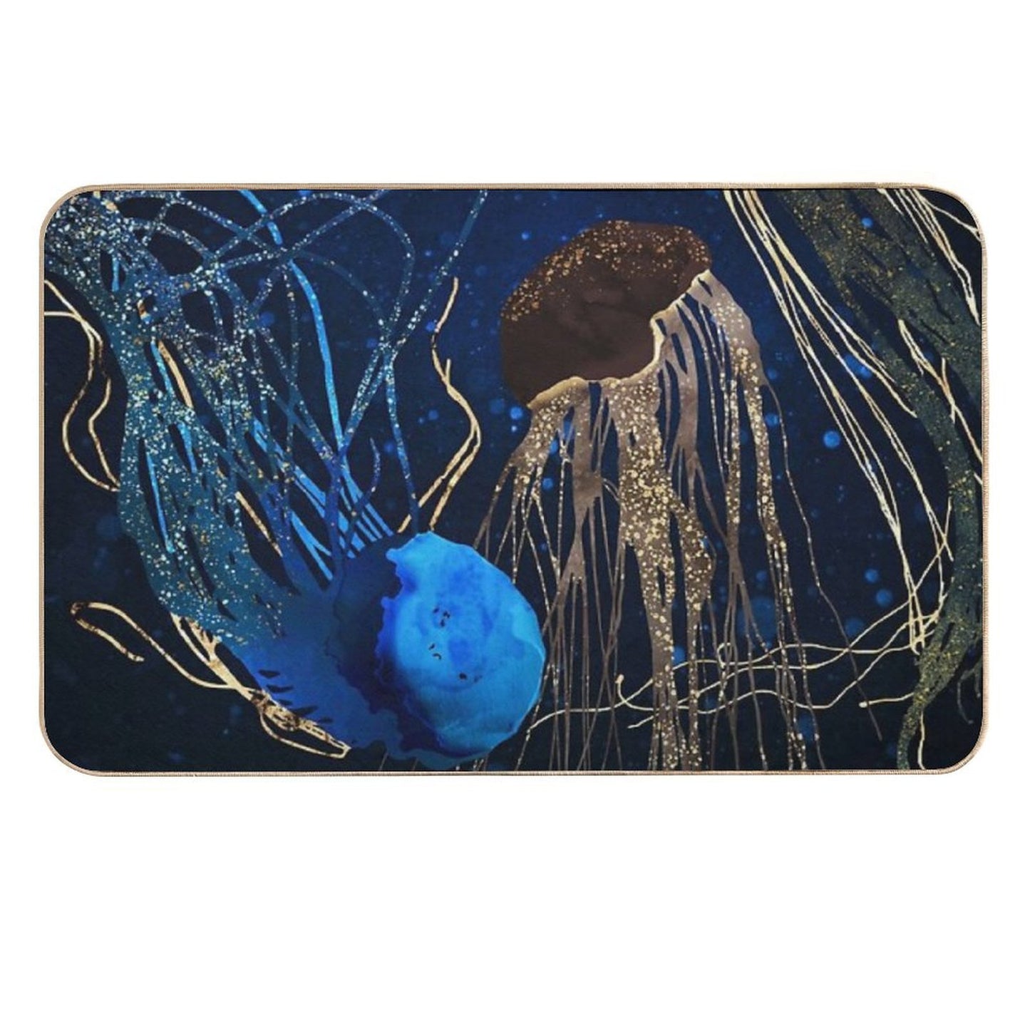 Metallic Jellyfish IV  Non-Slip Bath Mat