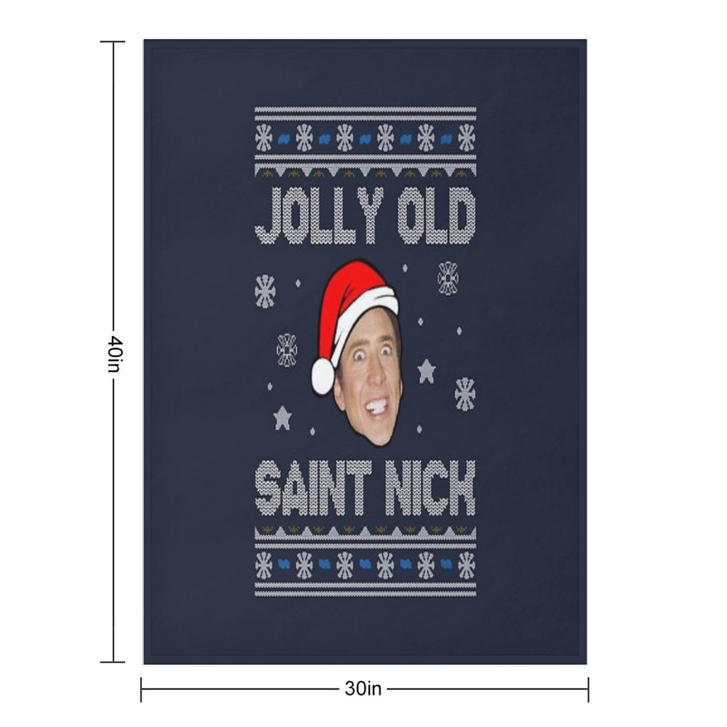 Jolly Old Saint Nick Nicolas Cage Christmas Throw Blanket