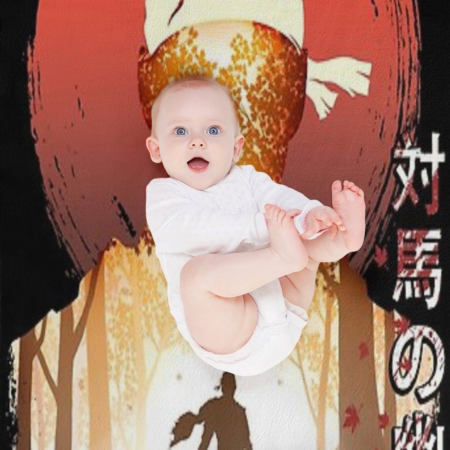 Tsushima Warrior Throw Blanket