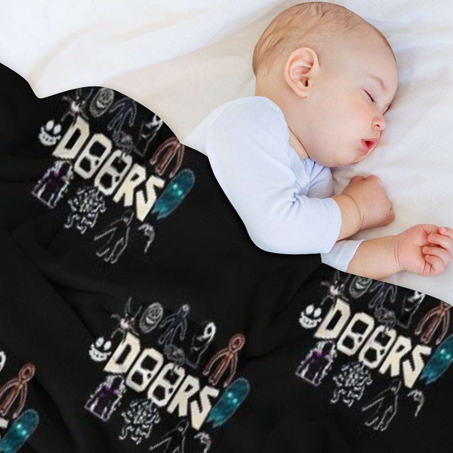 Christmas Gift. Roblox, Doors, Videogame, Monsters Throw Blanket