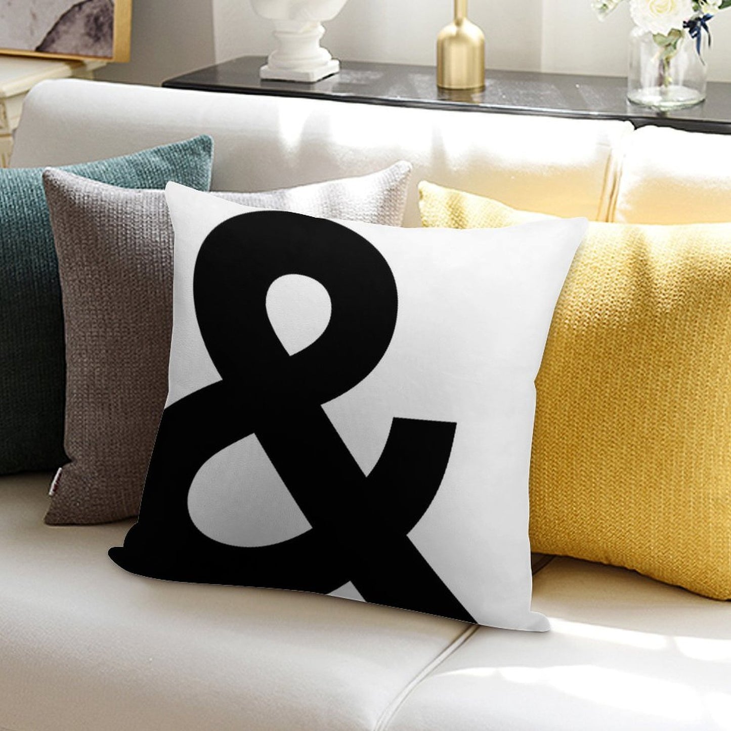Ampersand Soft Decorative Cover Throw Pillow