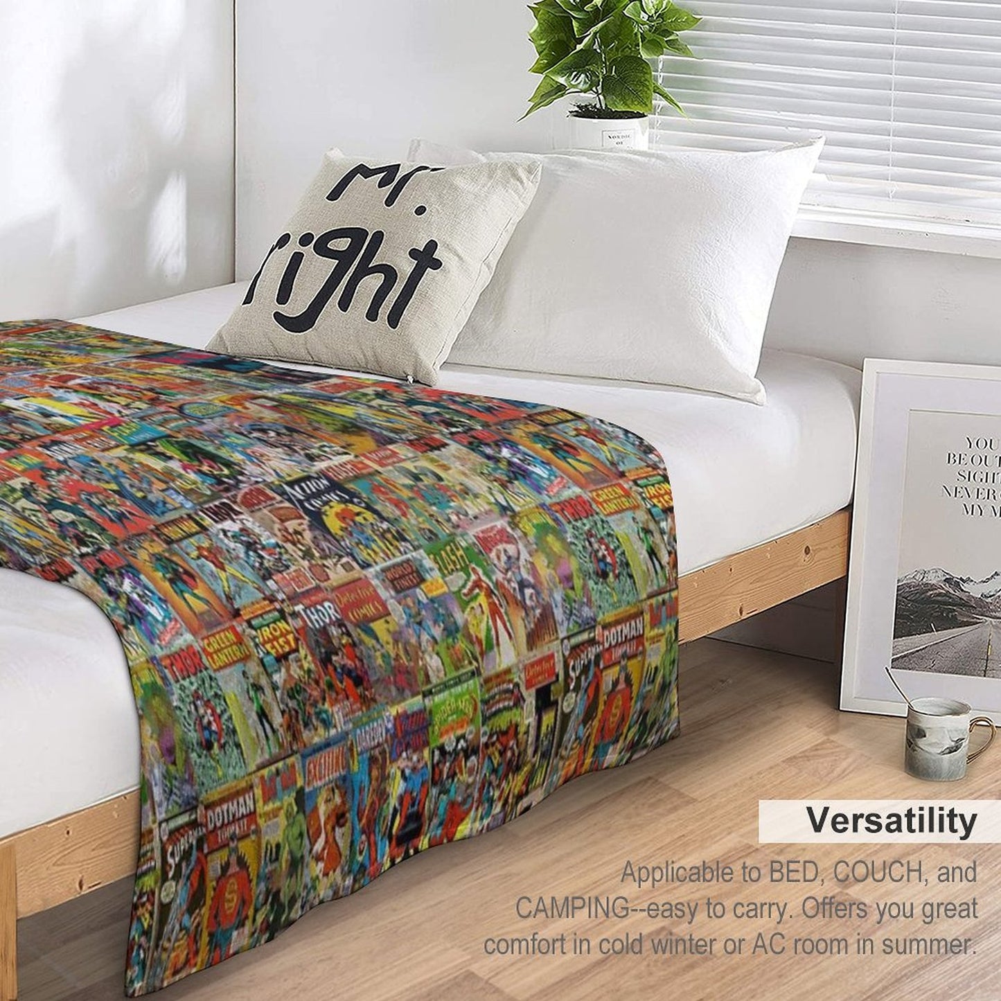 Vintage Comic Book Pattern Throw Blanket