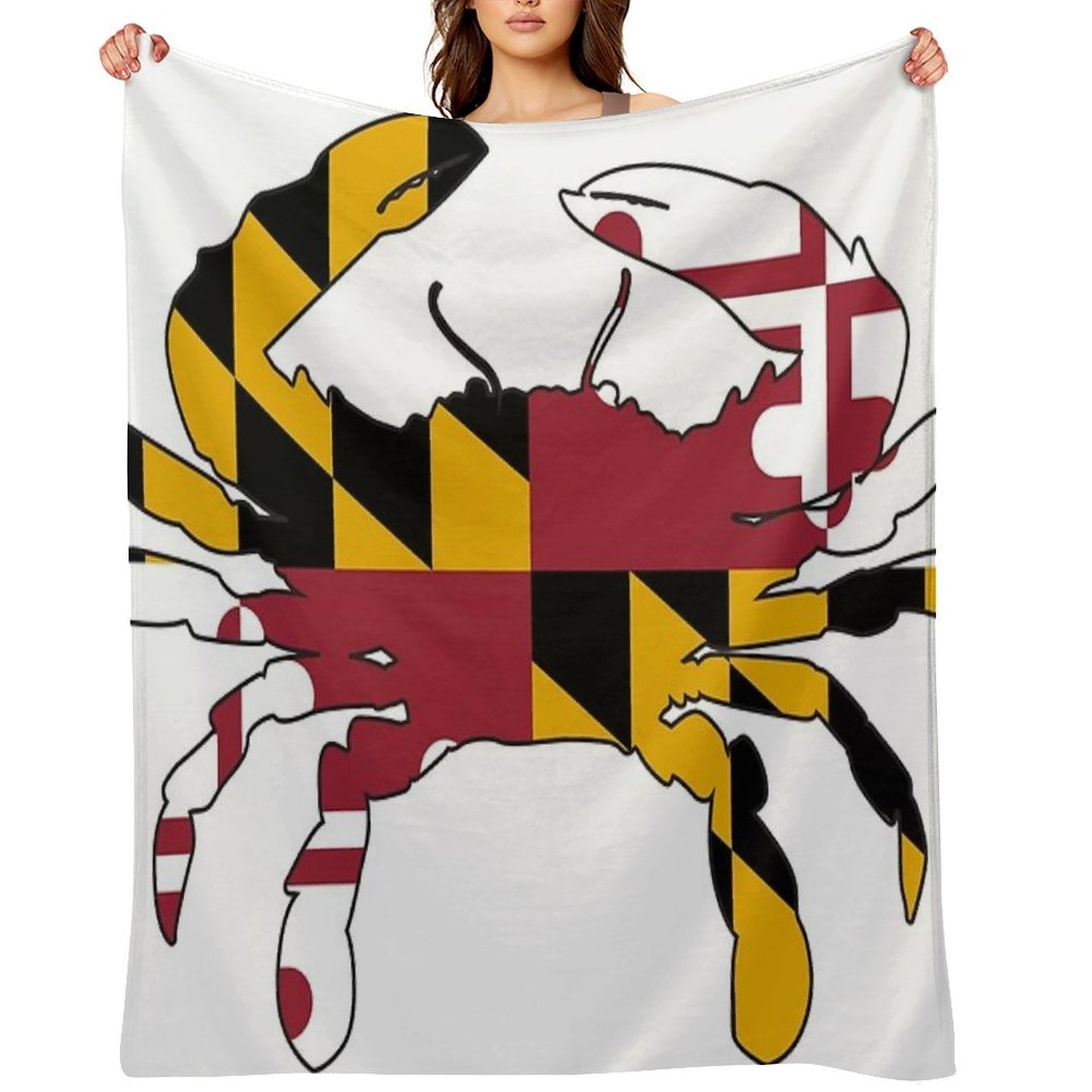 Maryland Flag Crab Throw Blanket